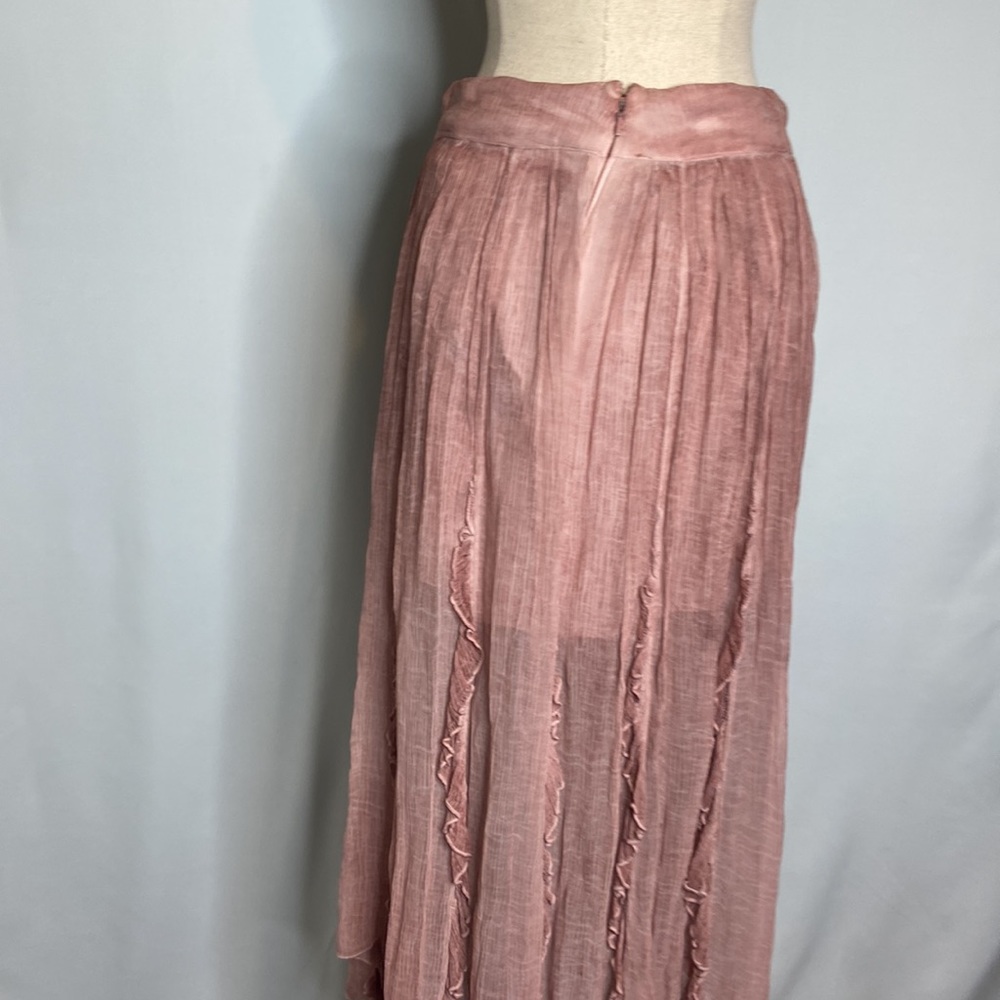 Free People Dusty Rose Crinkled Midi Skirt - Picture 7 of 8